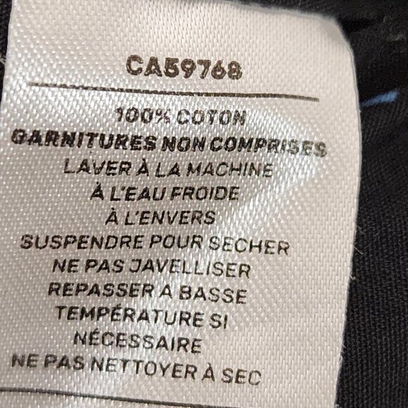 Poches & Fils Black Slushie Print 100% Cotton Button Front Shirt - Picture 7 of 7